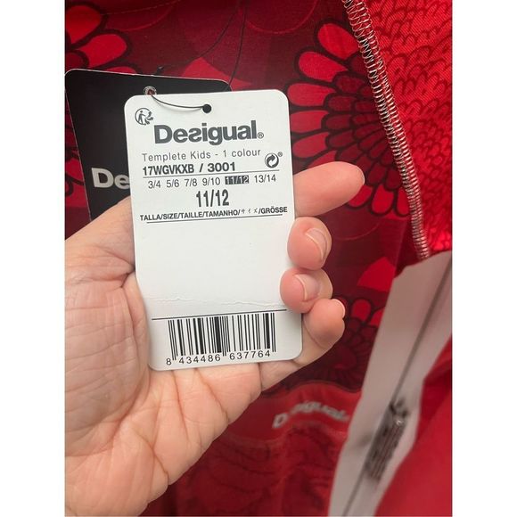 NWT Desigual Long Sleeve Red Floral Dress, Size 11/12 - Picture 8 of 9